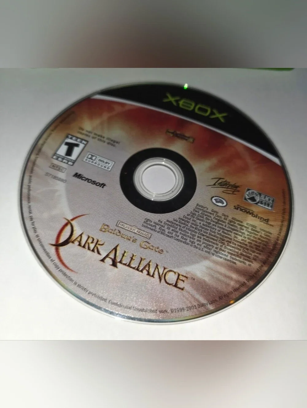 Baldur's Gate: Dark Alliance Microsoft Xbox No Manual Clean Excellent Condition